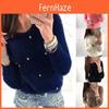 Premium Women Plush Beaded Sweater With Classic Design For Spring And Winter