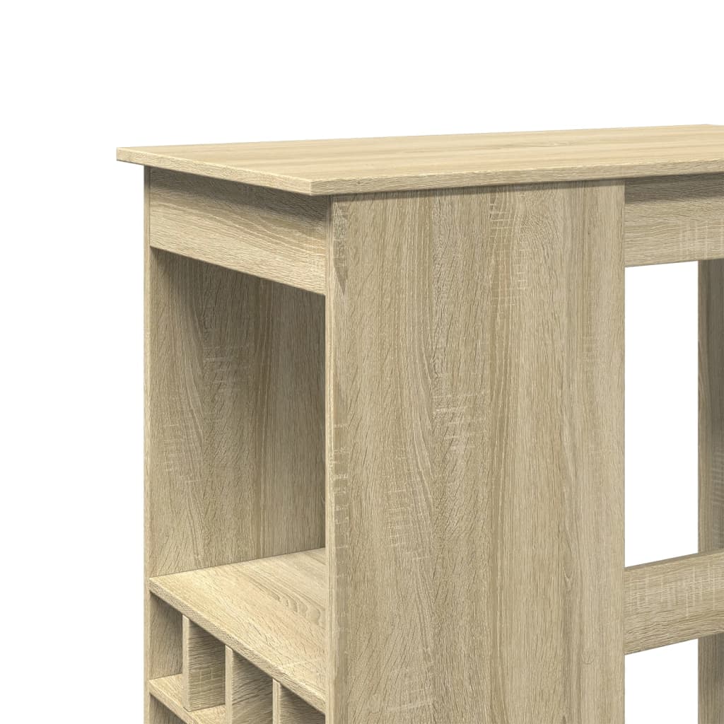 Bar Table with Shelf Sonoma Oak Finish 90 x 47.5 x 103.5 cm Particleboard