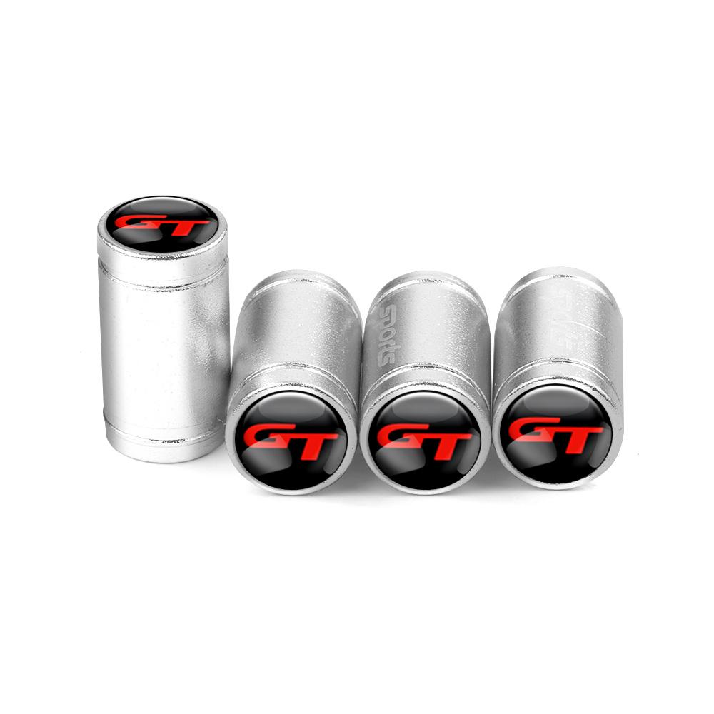 4pcs GT Badges Car Styling Wheel Tire Valve Stem Cap For BMW Mercedes Benz Ford Renault Kia Peugeot Volvo Honda Volkswagen Skoda