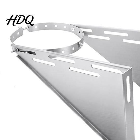 Adjustable Duct Wall Mount Skyscraper Pipe Support Bracket Stainless Steel Fireplace Rack Heavy Duty Vent Heat-resistant Stable Triangular Stove for