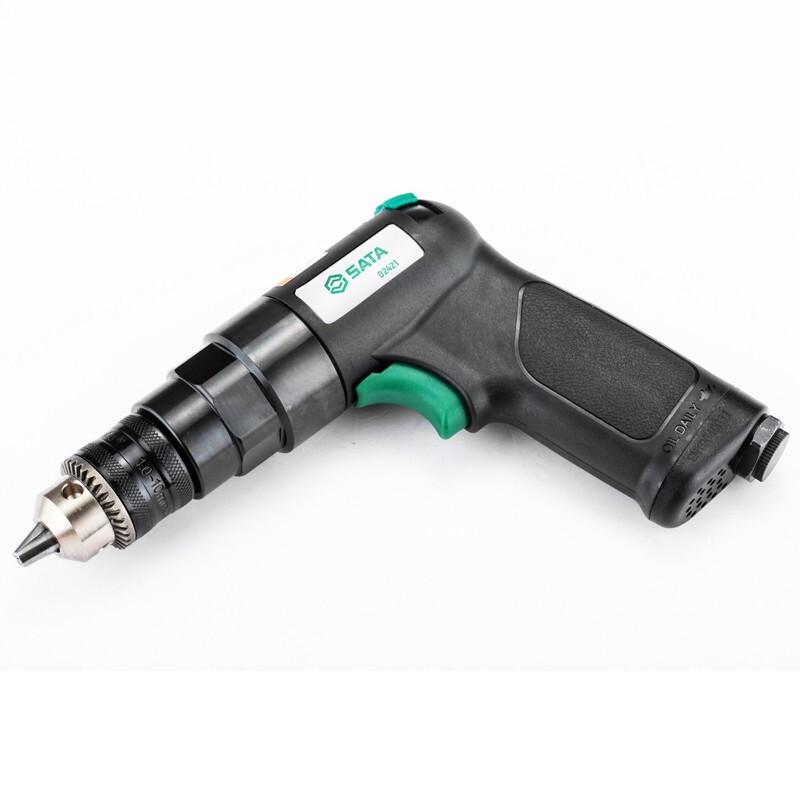 SATA 02421 3/8-inch Reversible Pneumatic Pistol Drill CN Plug (adapter Included)