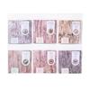 Mò Mò Wood Grain Embossed Stickers: Retro Floral Art Series, 6 Styles