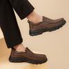 Men's outdoor casual leather shoes, large size shoes for men, soft-soled low-top cowhide men's shoes