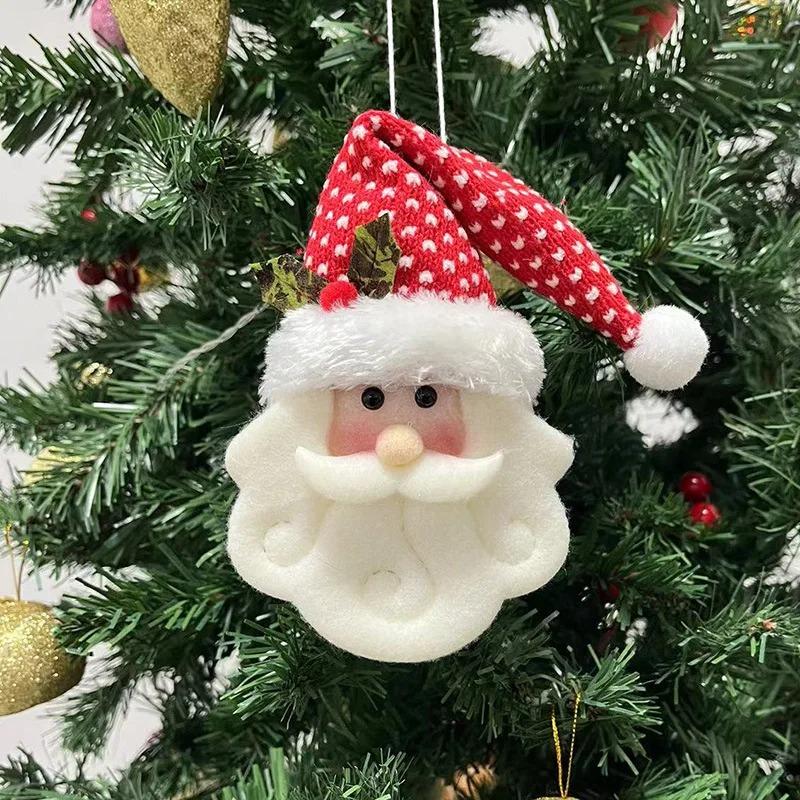1-10PCSChristmas Knitted Fabric Doll OrnamentsSanta Claus Hanging Decorations XmasTree Pendant Holiday Party Home Scene Supplies