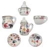 Gift Miniature Home Decoration Flower Pattern Mini Tea Set Kitchen Miniature Dollhouse Accessories
