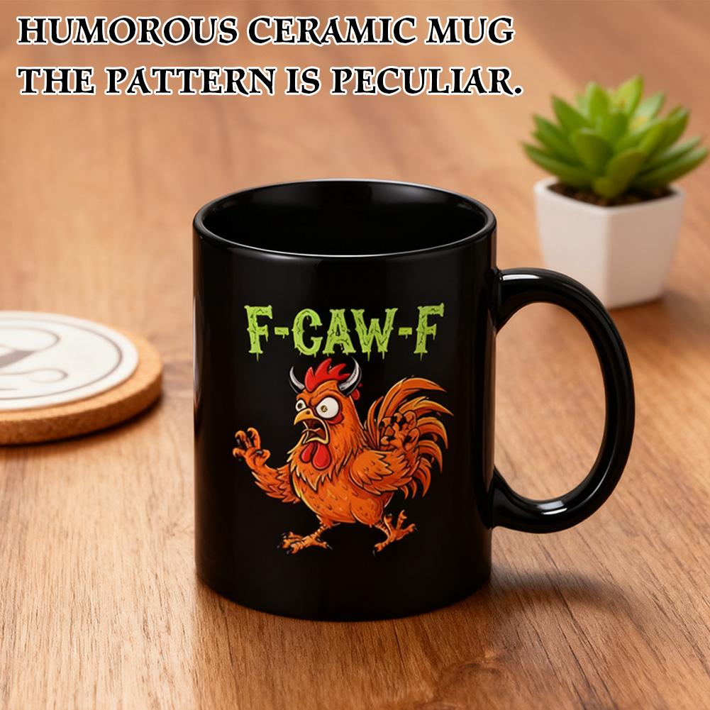Funny F-Caw-F Chicken FCAWF Mug Fun Tea Cup Gift For Women Men 3.74"*3.15" Cute Cup Gift from Premium Ceramic Material