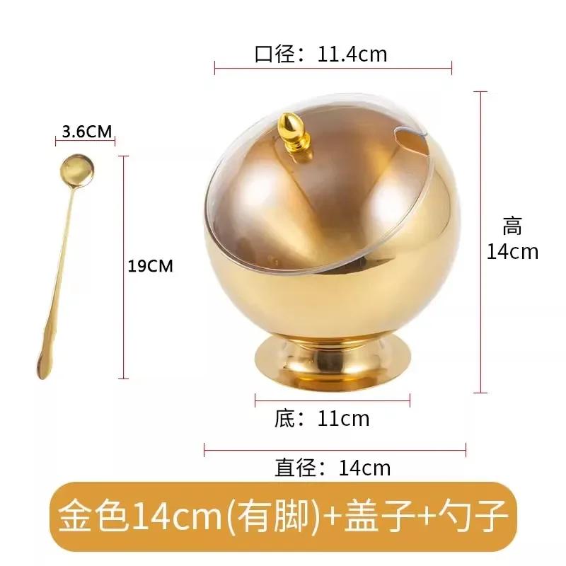 Kitchen Items Sloped Stainless Steel Bowl Storage Containers Spherical Sauce Bowl with Cover Restaurant Bowl Buffet Tableware