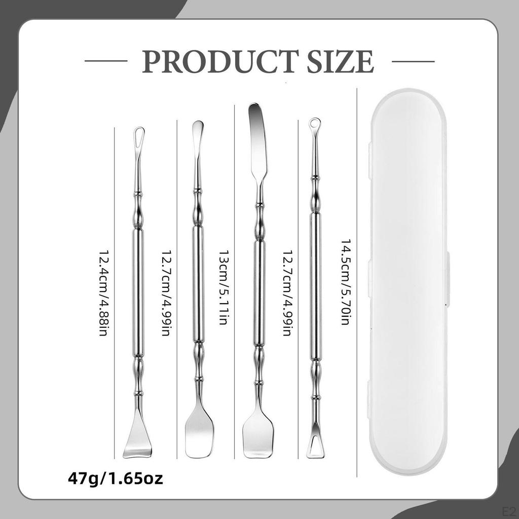 4 Pieces Blackhead Remover Removal Kit Lightweight Compact Ergonomic Handle Salon Double