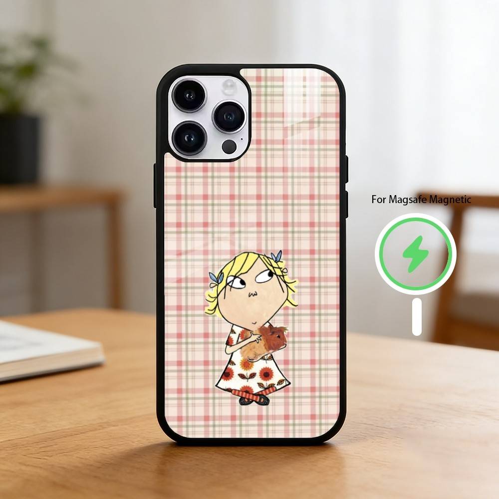 Charlie and Lola Anime Phone Case For iPhone 17/16/15/14/13/12/Plus/Pro/Max for Magnetic Wireless Charging