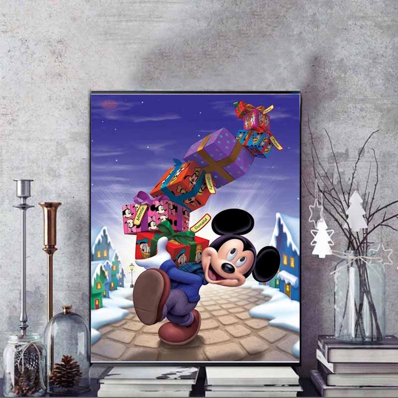 Disney Diamond Painting Mickey Mouse Christmas Gift Theme Illustration Cartoon 5D Diamond Cross Stitch Mosaic Home Decor Gift