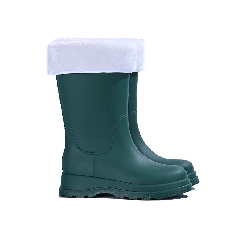 Fashion classic rain shoes women's high rain boots rainy day outdoor travel thickened non-slip waterproof shoes women's rubber shoes British boots