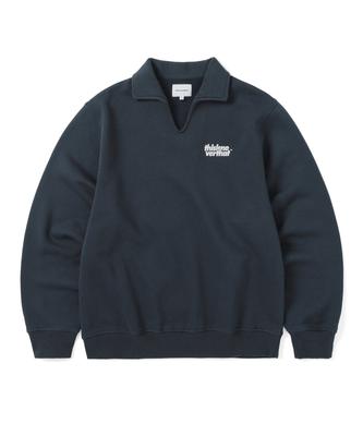 THISISNEVERTHAT Open Collar Sweatshirt Navy