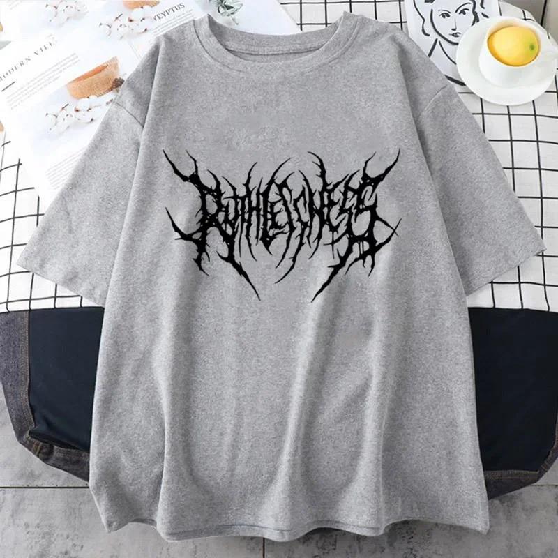 Summer Punk Style Y2K Print Women T Shirt Cool Short Sleeve Street T-Shirt Soft Breathable Tee Clothes Vintage O-Neck T-shirt