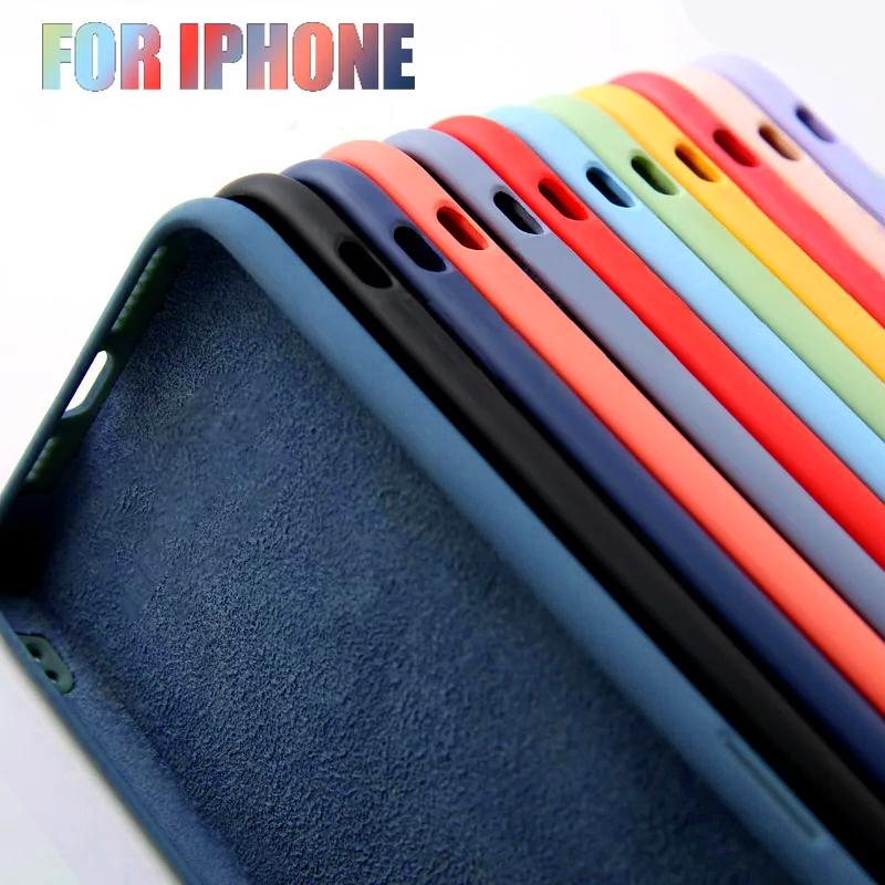 Fashion Liquid Silicone Phone Cases For iPhone 15 14 11 12 13 Pro Max XR XS 7 8 Plus SE Luxury Shockproof Back Cover Accessories