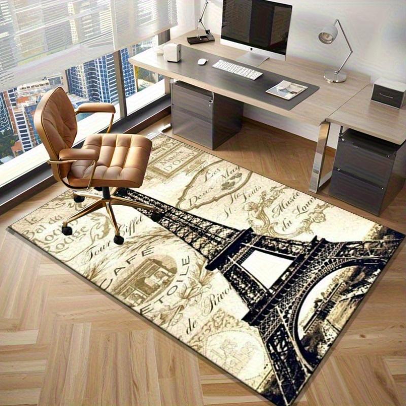 Eiffel Tower Paris Themed Rug for Elegant Home Decor - Vintage Style French Art Carpet, Ideal for Living Room or Study Room