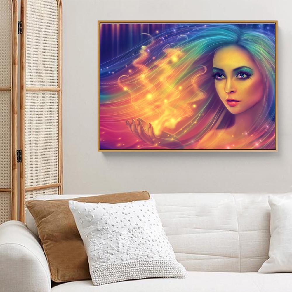 

Huacan Алмазная вышивка Фея Алмазная картина Полная площадь Девушка Алмазная мозаика Вышивка крестом Full square 25*30 cm