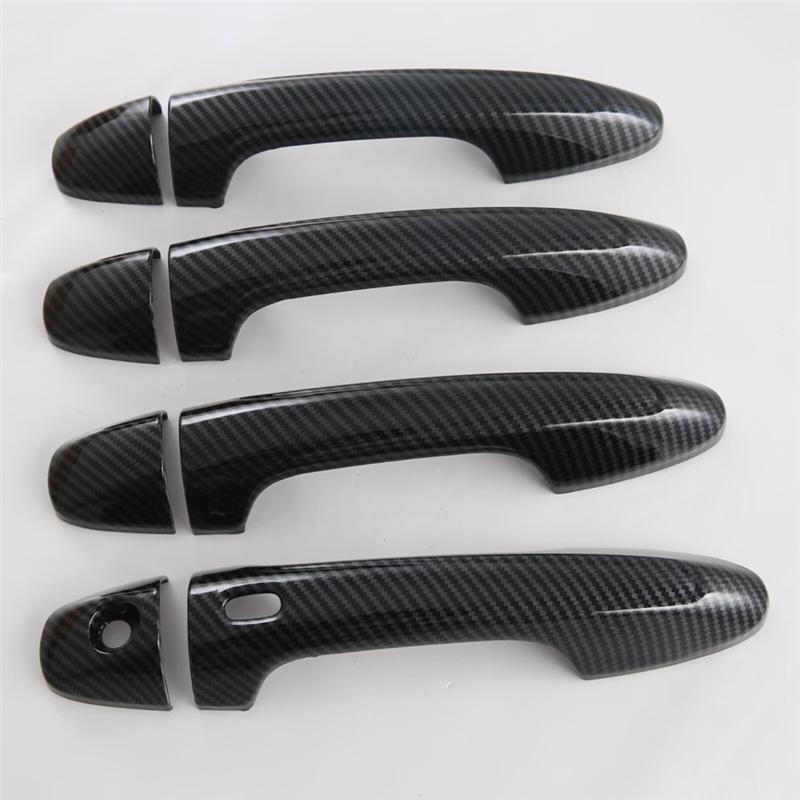 M63K-For Toyota Hilux Fortuner 2024 ABS Carbon Fiber Car Door Handle Cover Trim Decoration Accessories