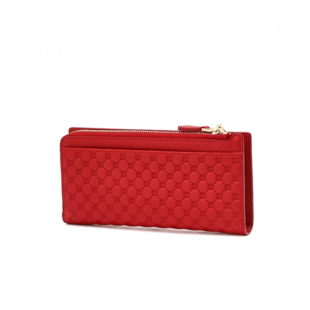 Daks Red Dd Logo Slim Leather 2 Fold Wallet Dcwa6e538r2