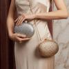 Oval Shape Hard Shell Crossbody Bag Egg-Shaped Braided Handbag Luxury Evening Clutch Bag  Gift