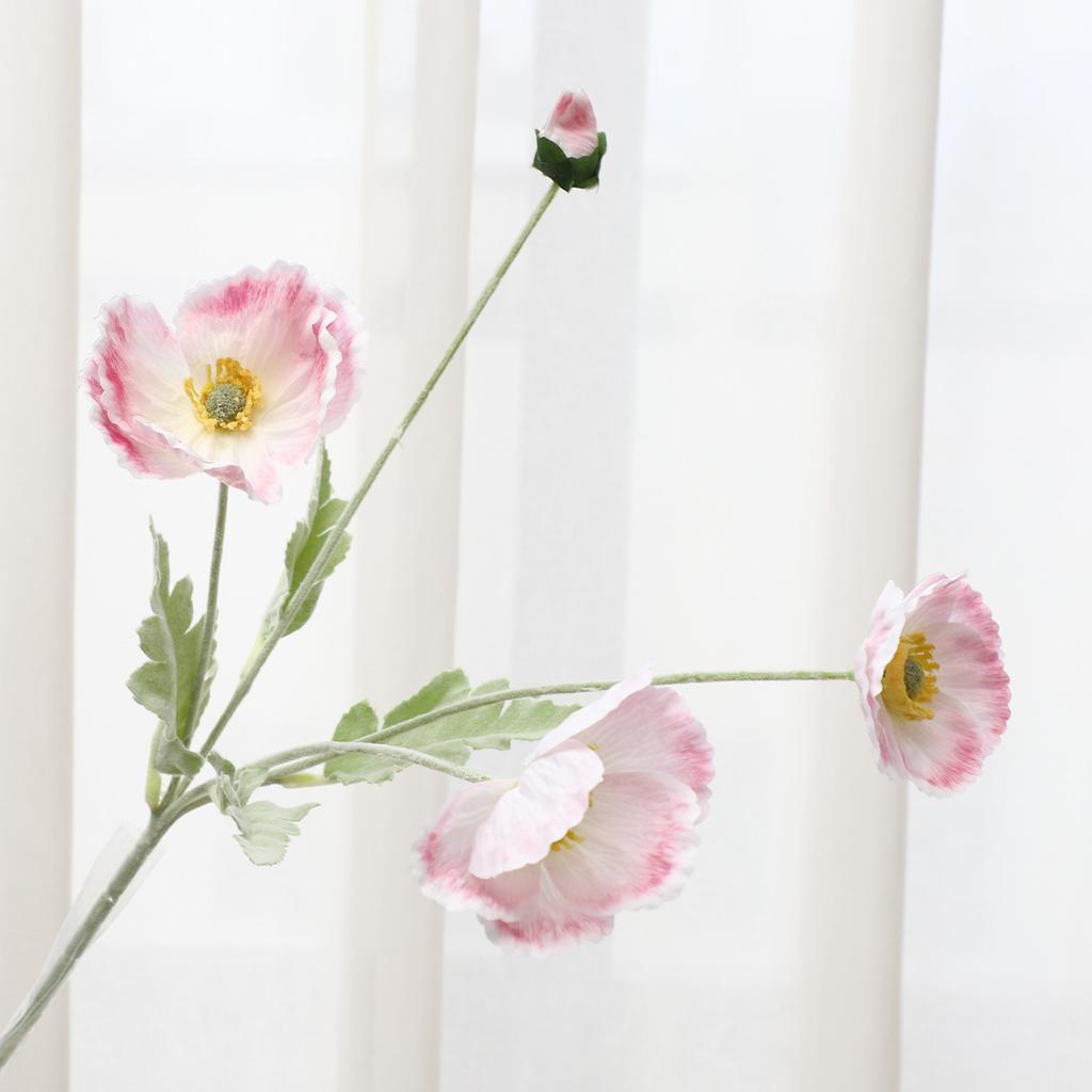 Feel moisturizing flocking poppy simulated flower hotel window setting props atmosphere fake flower