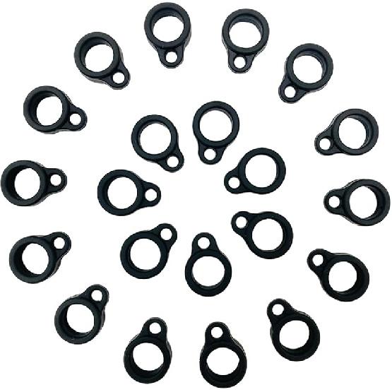 21PCS 8mm Anti-Lost Silicone Rubber Rings Band Holder Multipurpose Adjustable Cases Necklace Lanyard Replacement Pendant Carrying Kit for Pens and чёрный