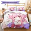 Gasai Yuno Pattern Bedding,Quilt Set Quilt Cover Pillowcase Home Birthday Gift (1 * duvet cover + 2 * pillowcase, without core)