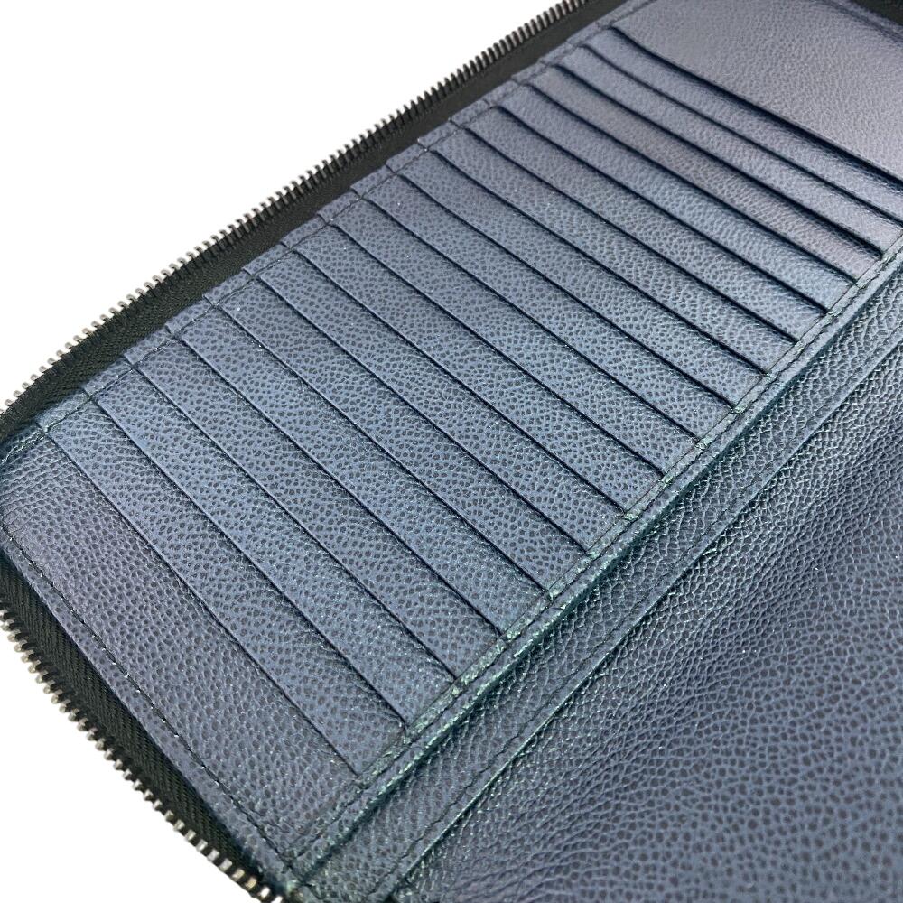 PRADA 2ML220 Logo Organizer Travel Case Passbook Case Witte Loglein leather Purse black leather Used