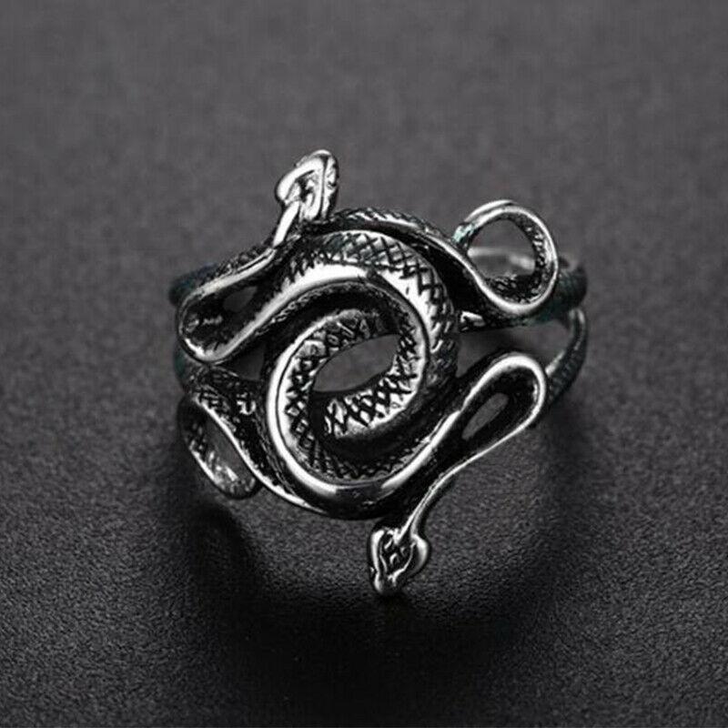 Movie Natural Born Killers Snake Ring for Men Punk Style 925 Sterling Silver Jewelry Party Cosplay Props Birthday Xmas Gifts