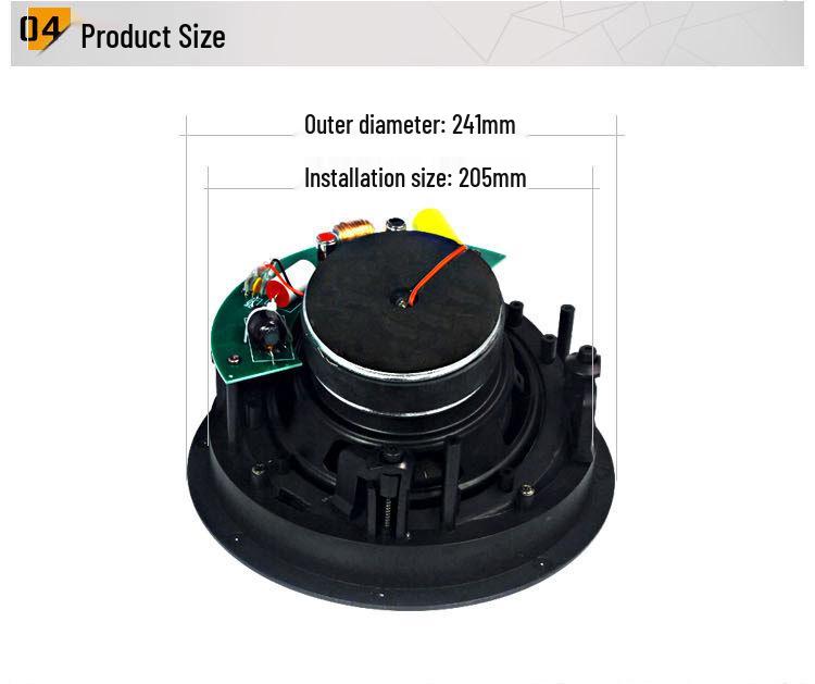 Tianlai Built-in HiFi Coaxial Ceiling Speaker for Home & Shop Background Music