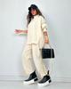Europe, America, cross-border women's clothing 2025 autumn and winter new fashion casual suit solid color long-sleeved trousers split two-piece set