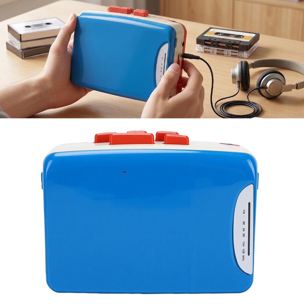 Retro Cassette Player Portable Music Player with FM Broadcast Recorder   Color Cassette Player
