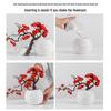 Wintersweet Bonsai Arrangement: Artificial Plum & Peach Blossom Branches for Indoor Living Room Decor