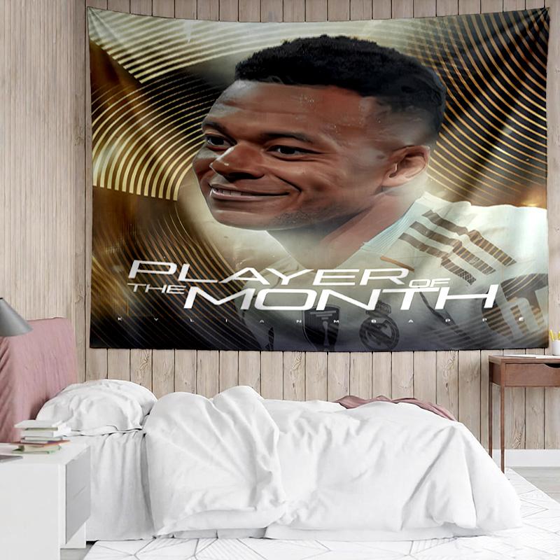 Kylian Mbappé Tapestry for Bedroom Aesthetic Classroom Tapestries Wall Hanging for Living Room Dorm Office,Ideal Creative Gift