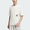 Adidas Diseño de Bolsillo con Letras Bordadas Cuello Redondo Acanalado Camiseta Deportiva de Manga Corta para Hombre Tops Blanco JI9824