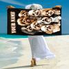 1PC Custom Name "Shih Tzu Puppies Portrait" Beach Towel Highly Absorbent And Sand-Resistant Towel for Swimming, Pool, Yoga, And Travel Lightweight