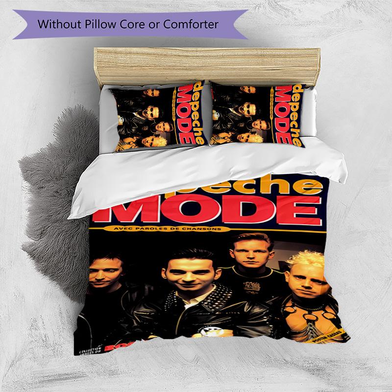 3pcs Depeches Band Mode pattern bedding set duvet cover set includes duvet cover &pillowcases, perfect all season bedroom decoration & gift