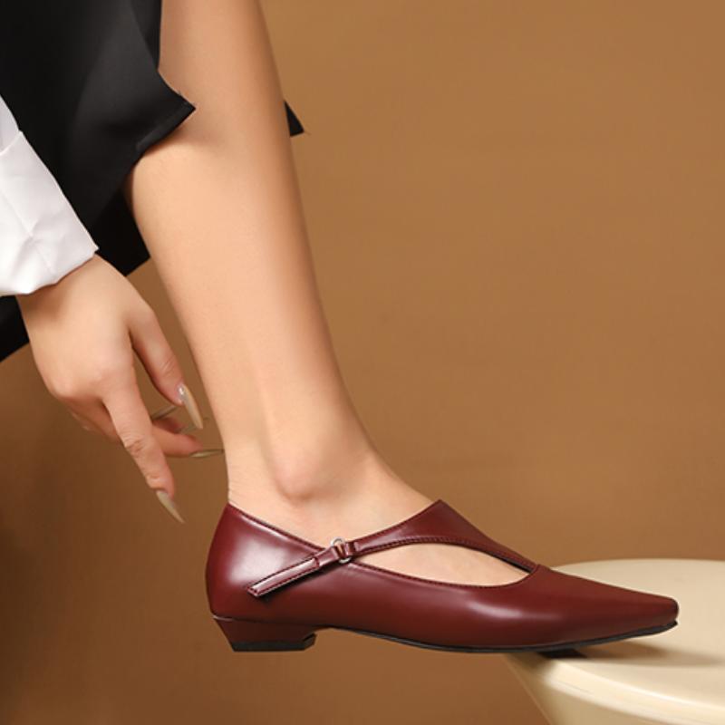 Fashion Vintage Women's T-tied Buckle Mary Jane Shoes High-Heeled Square Toe Silver Pumps Woman Shoes Brown Black Spring Autumn New