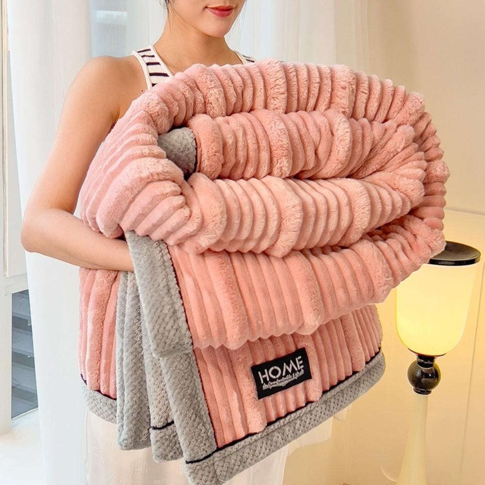Striped Warm Blankets Soft Sofa Blankets High Quality Quilt  Autumn Winter