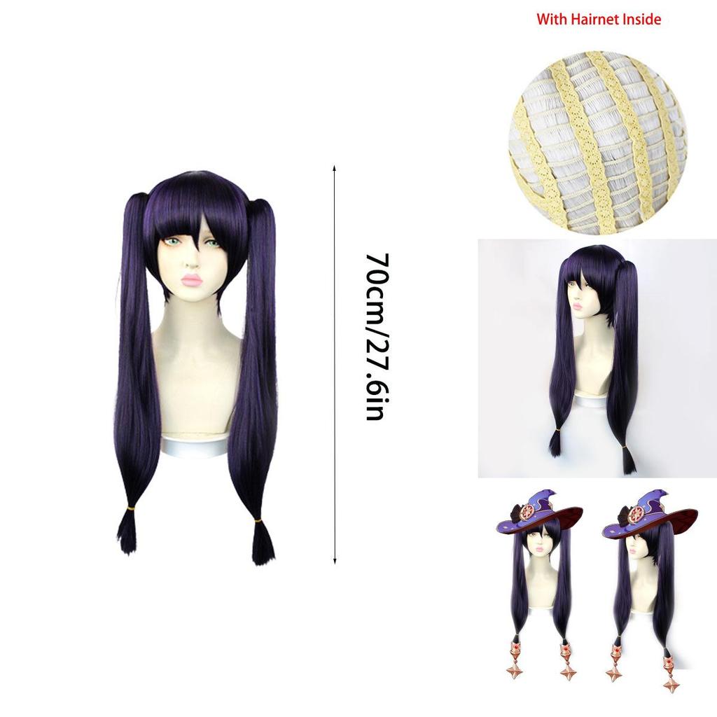 Genshin Impact Mona Wig Hairpiece Adult Cosplay Props Halloween Party Carnival