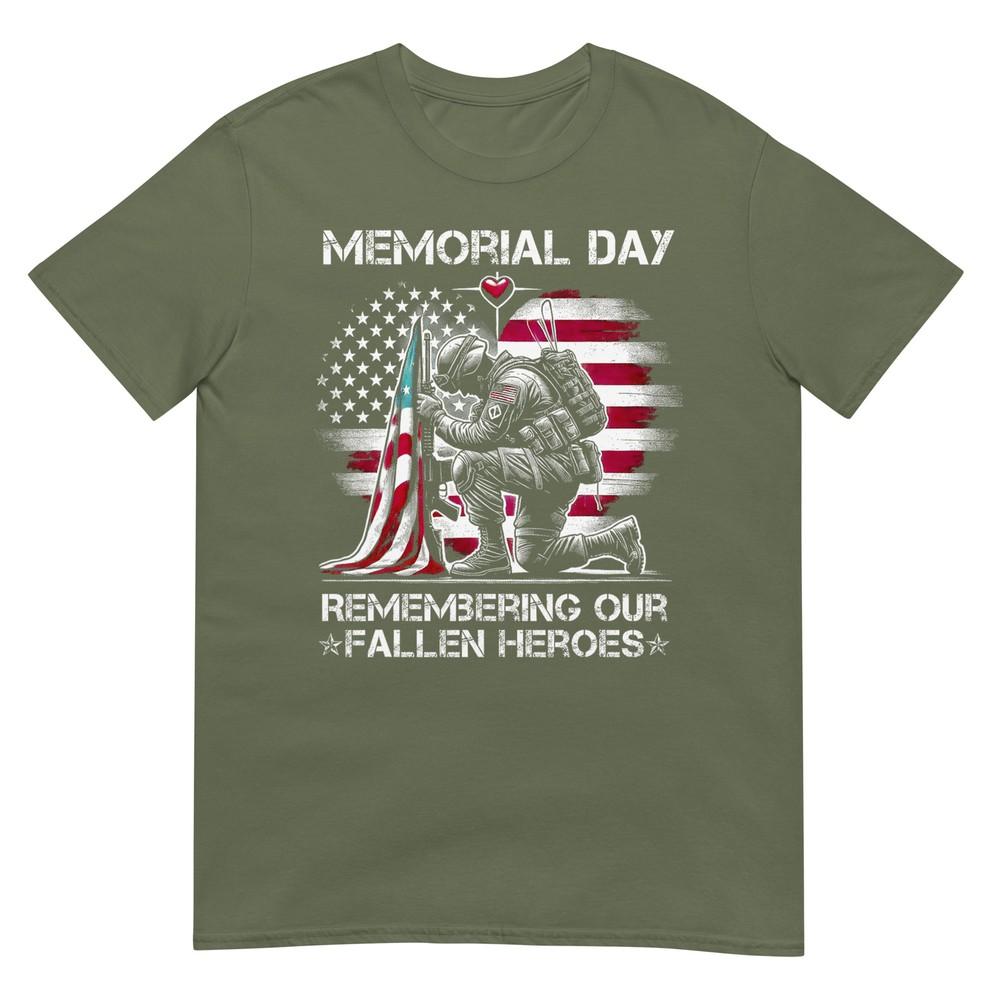 Memorial Day Remembering Our Fallen Heroes Patriotic Us Flag TShirt