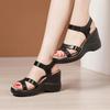 8cm Small Size 32-43 Comfortable Soft Leather Sandals Platform Wedges Shoes 2025 Summer Womens High Heels Sandals Office Mom