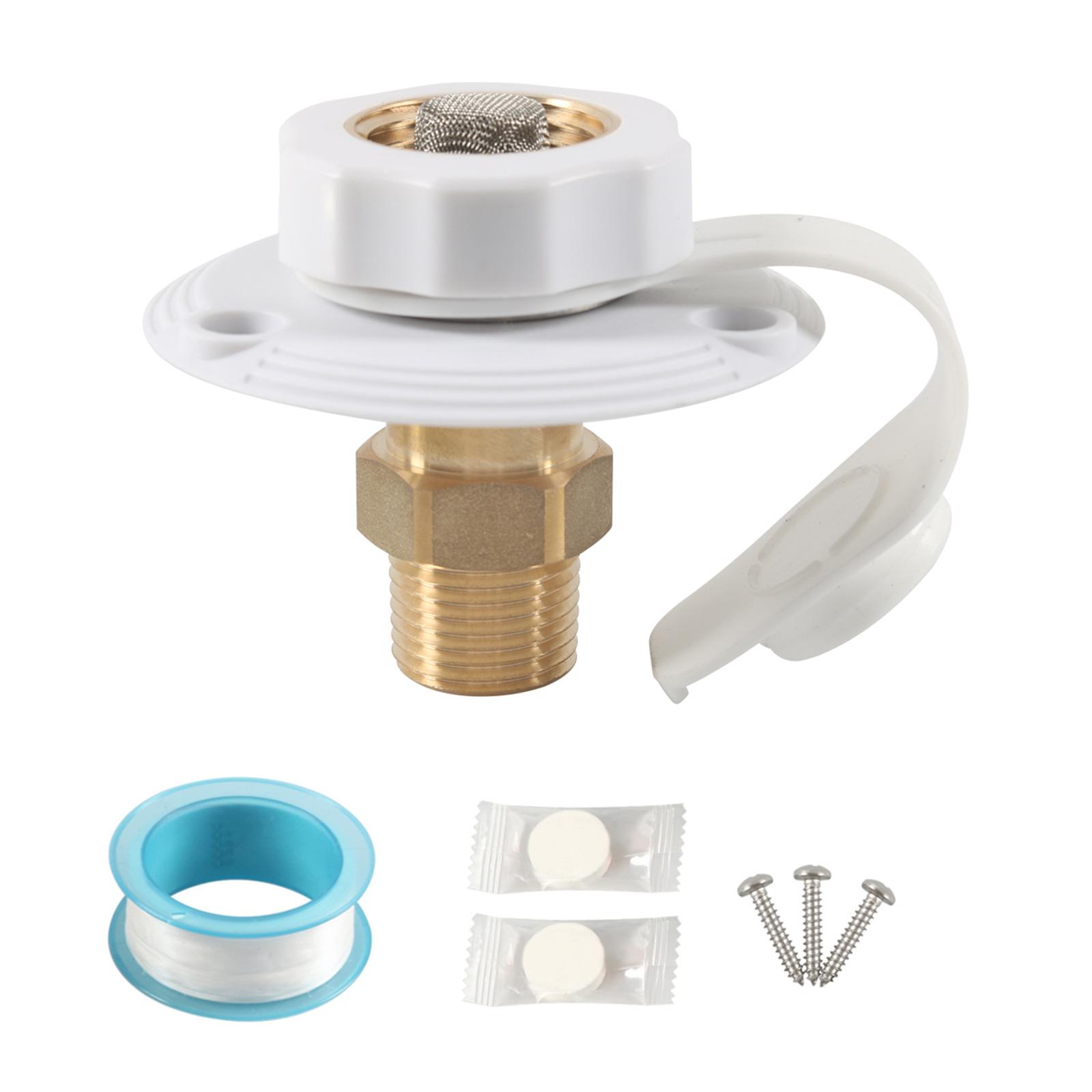 Leak Resistant Motorhomes Trailer City Water Inlet Flange With Brass Valves Secure Connection Fit for Hasslefree Filling 1 белый