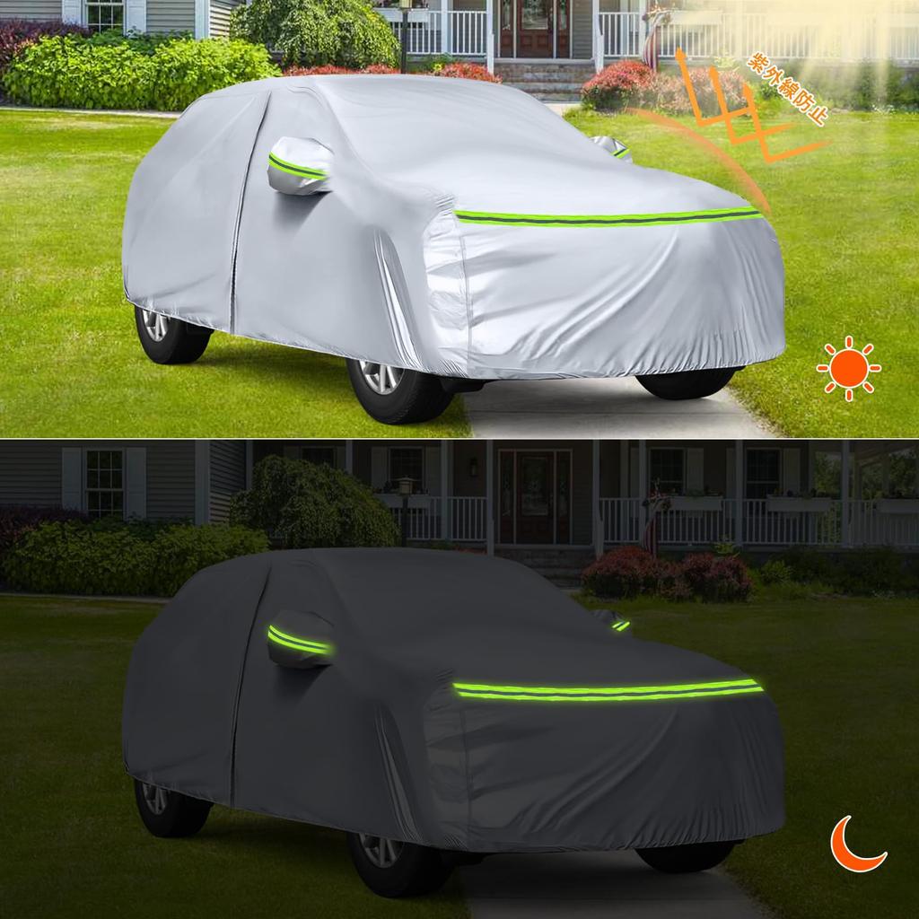 Tusamika Car Cover for Honda Vezel RV3 RV4 RV5 RV6 Thick Oxford Fleece Protects Against UV and Yellow with Elastic Windproof Suitable for All Seasons
