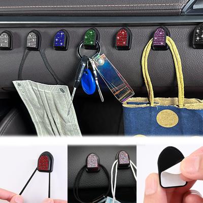 Ganci di Cristallo Strass Portachiavi Portatile da Appendere in Auto Porta Borsa Ornamenti per la Casa Decorazione Mini Gancio Bling Creativo Accessori Interni Auto