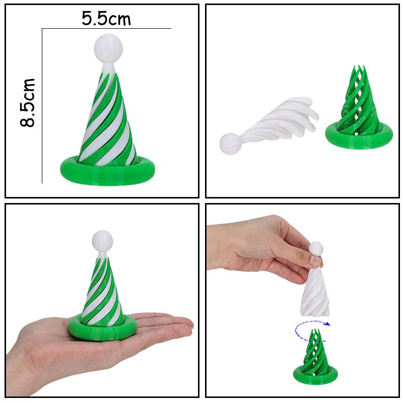 New Impossible Pyramid Passthrough 3D Printed Fidget Toy Christmas Hat Christmas Tree Fidget Toys