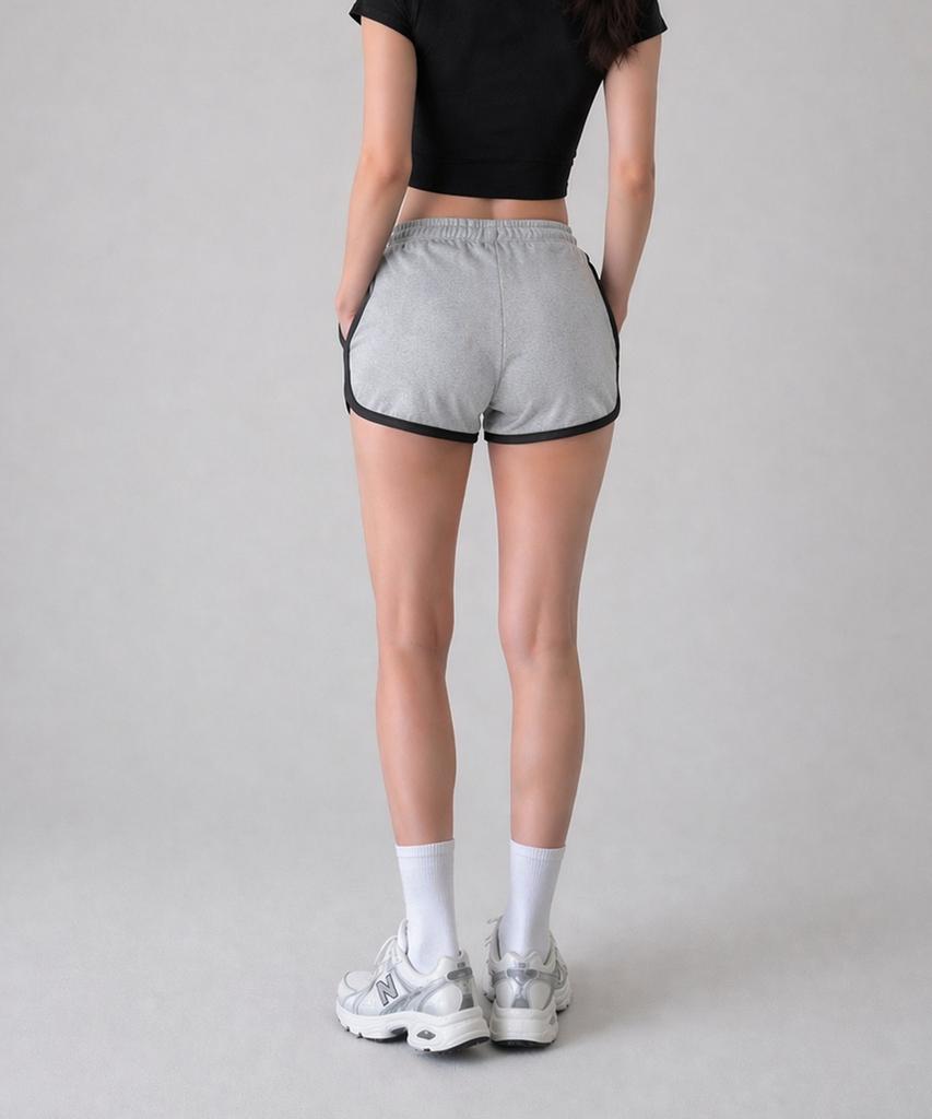 CRUSHST Slim Dolphin Sweat Shorts Gray