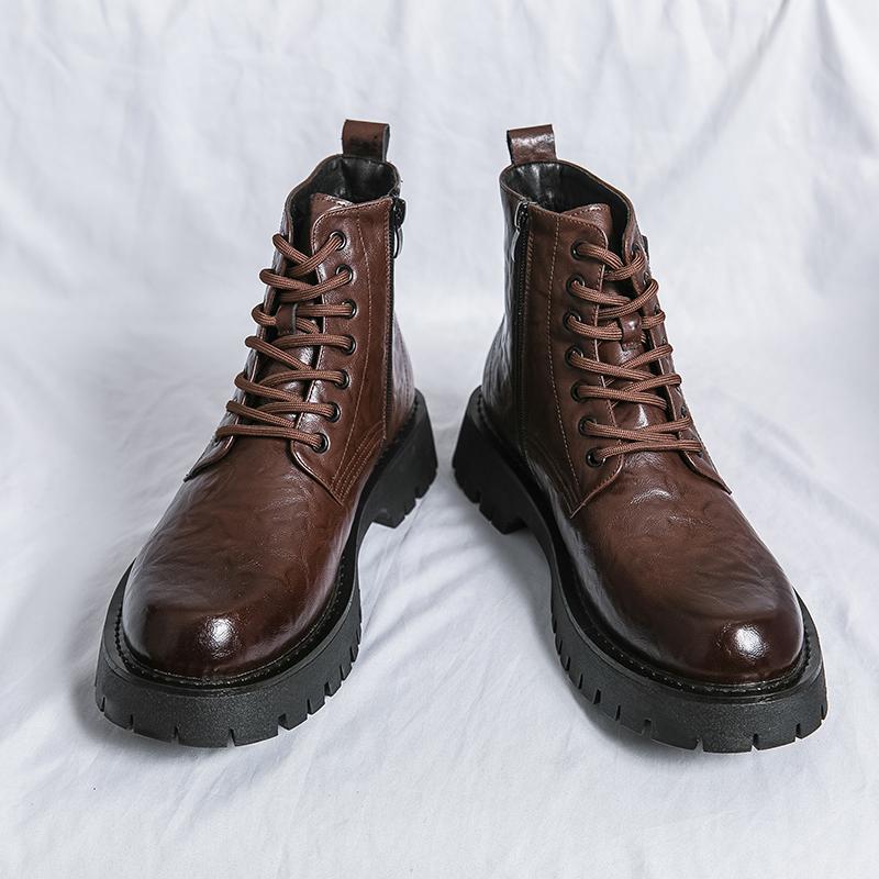 

Нова чоловіча мода в британському стилі, повсякденні черевики Мартін, професійне взуття для активного відпочинку, мотоциклетні черевики 44 коричневий