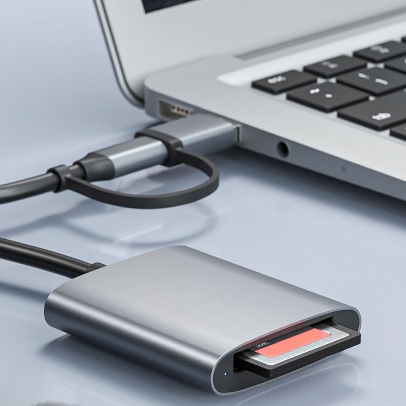 Professional XQD Memory Card Reader Two USB Type C Port For Photography Office Devices Supports 8K Video Transfer