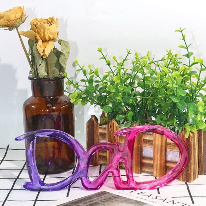 Dad Letter Silicone Mold  Crystal Epoxy Resin Mould Keychain Pendant Jewelry Making Tools Fathers Day Gift Home Decor