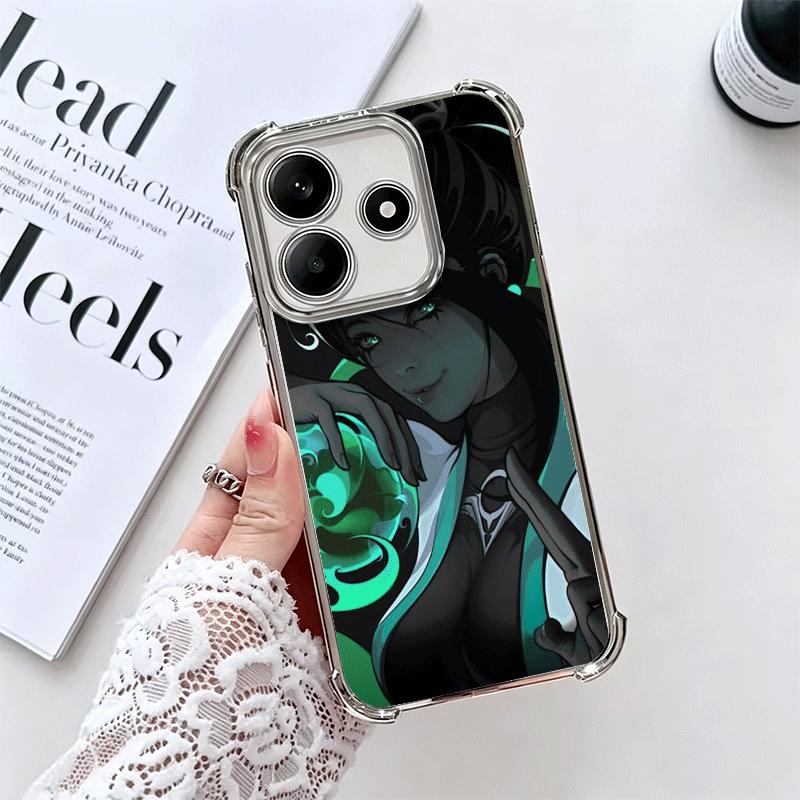 V-Valorant Game Black Cool Soft Phone Case For Xiaomi Redmi Note 14 15 Pro Plus 13 12 11S 11T 5G 10 9S 9 Plating Anti-Fall Funda